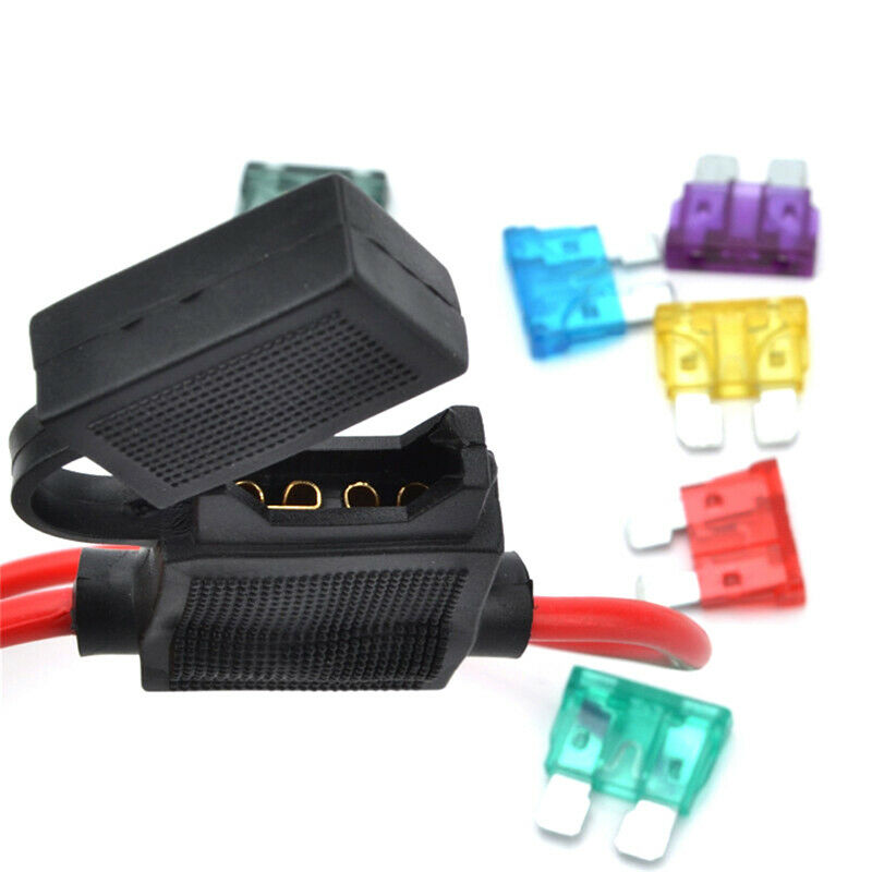 Car Splash Proof In-line Standard Blade Fuse Holder Box 5/10/15/20/25/30A.l8