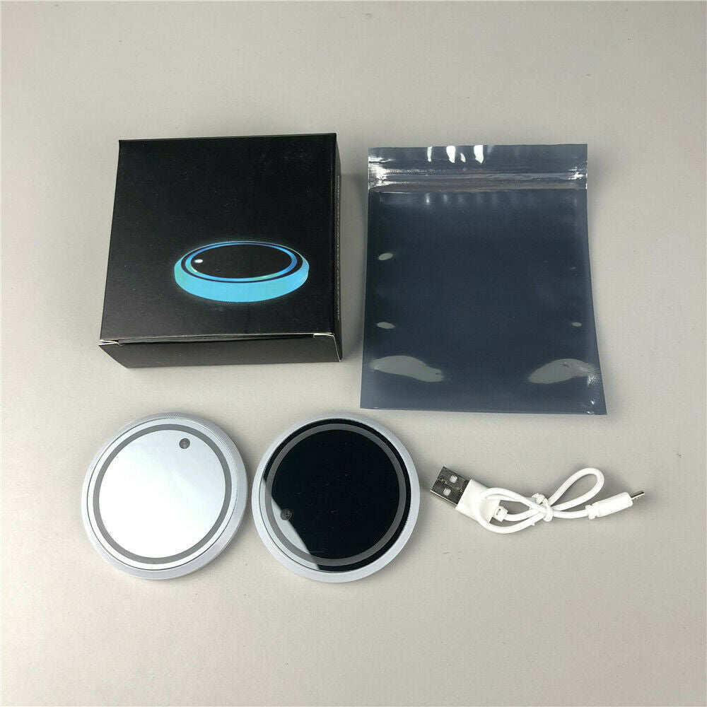 2Pcs Colorful LED Car Cup Holder Pad Mat for Car Interior Atmosphere Lamp Lights