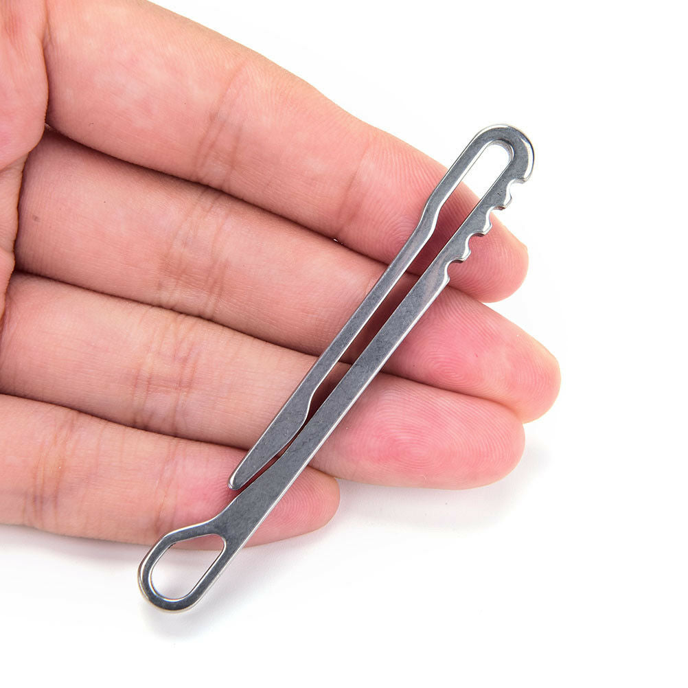 Stainless steel Pocket Suspension Clip EDC Keys Tools Keychain Load Holde.l8