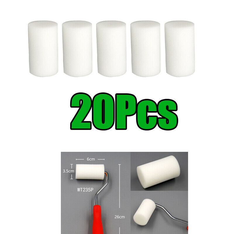 20-pack 6cm Mini Paint Roller Foam Covers Refills Replacement Professional