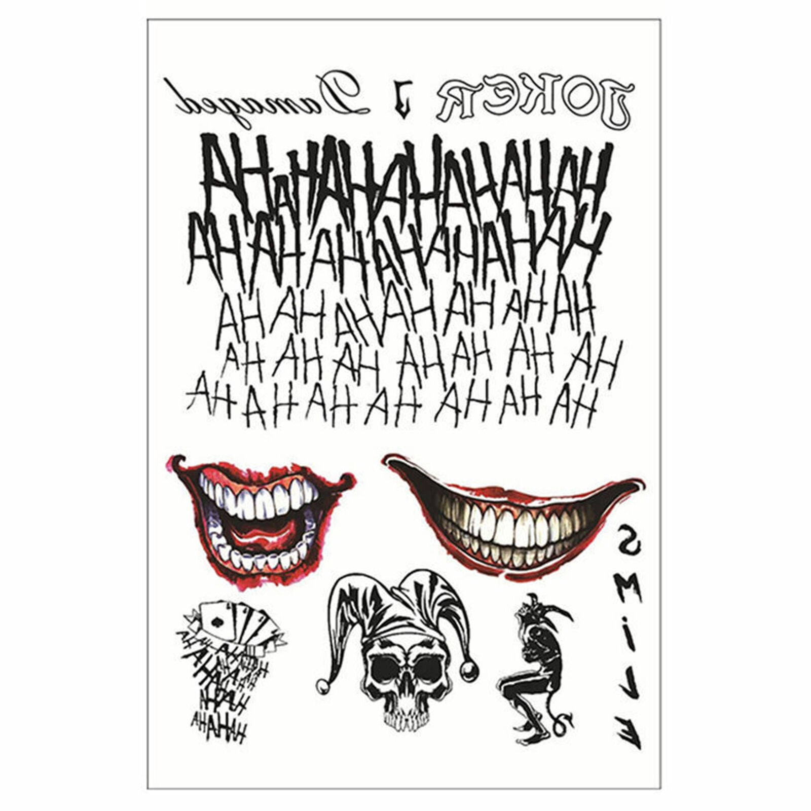 Halloween For  The Joker Temporary Tattoos Suicide Squad Costume