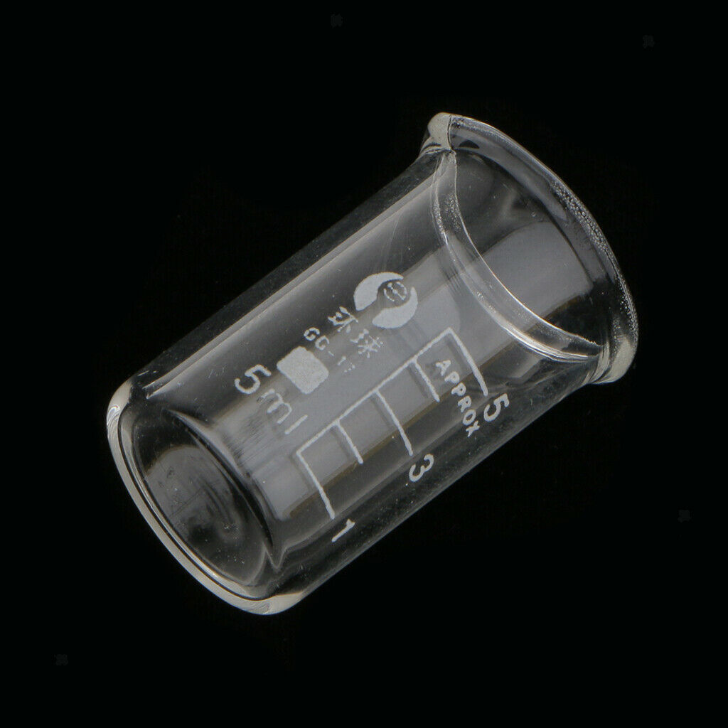 Glass Beaker 5 10 20 25 50ml Borosilicate Measuring Chemistry Glassware