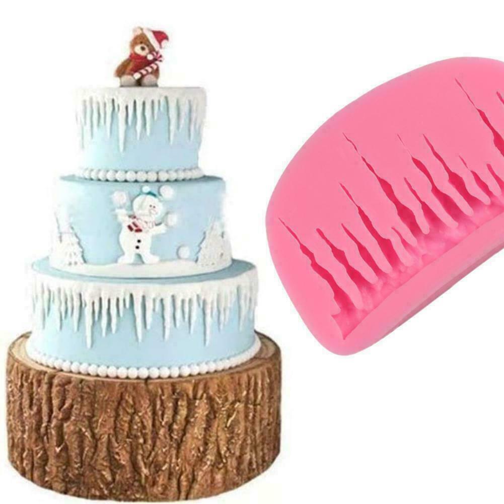 Icicles ice Silicone Mold Border Sugarcraft Frozen Fondant Cake for Party