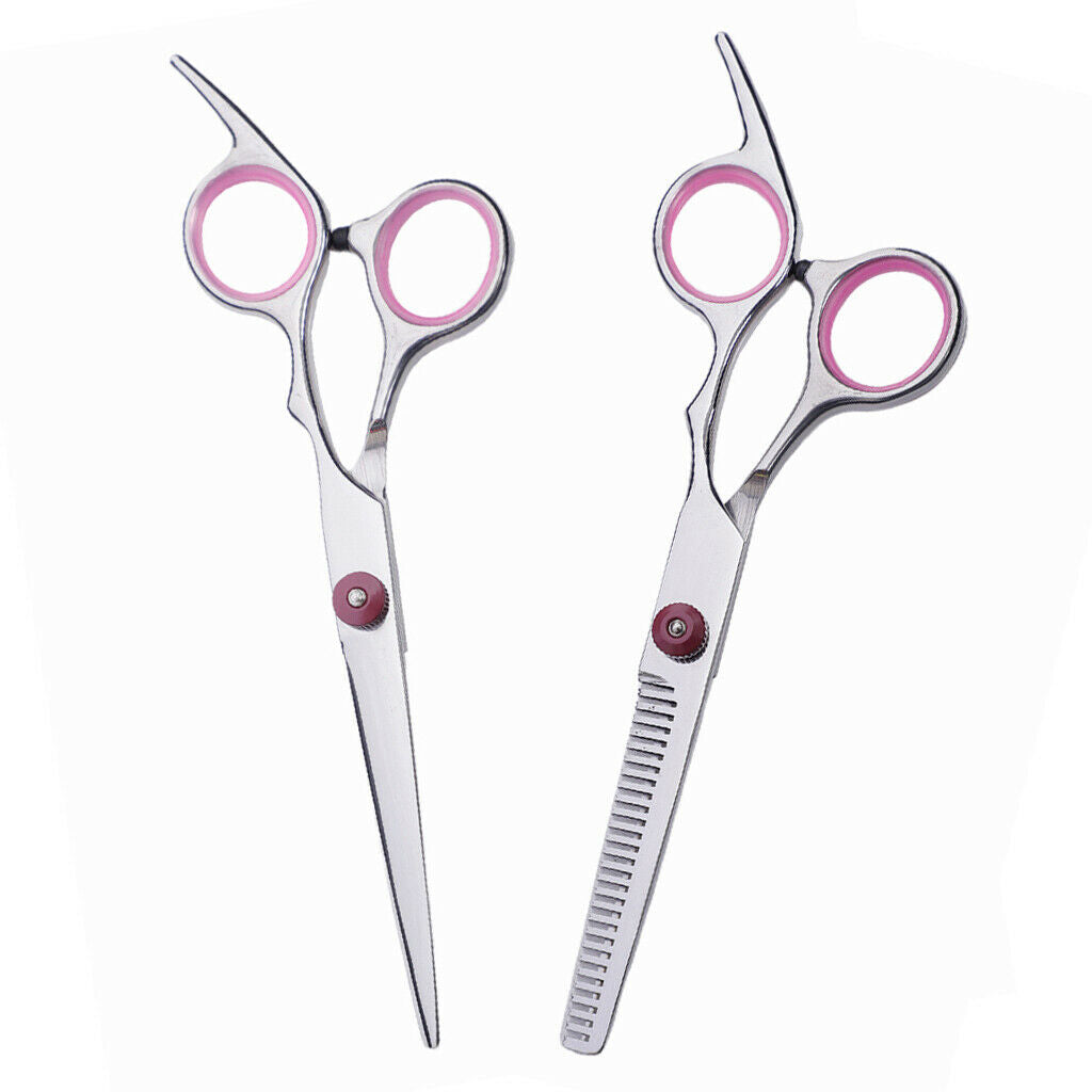2PCS PROFESSIONAL BARBER HAIRDRESSING SCISSORS THINNING HAIR CUTTING SHEARS SET