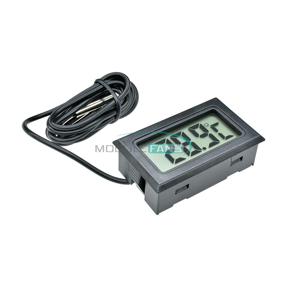 Electronic digital thermometer FY-10 embedded 1 M for Aquarium black