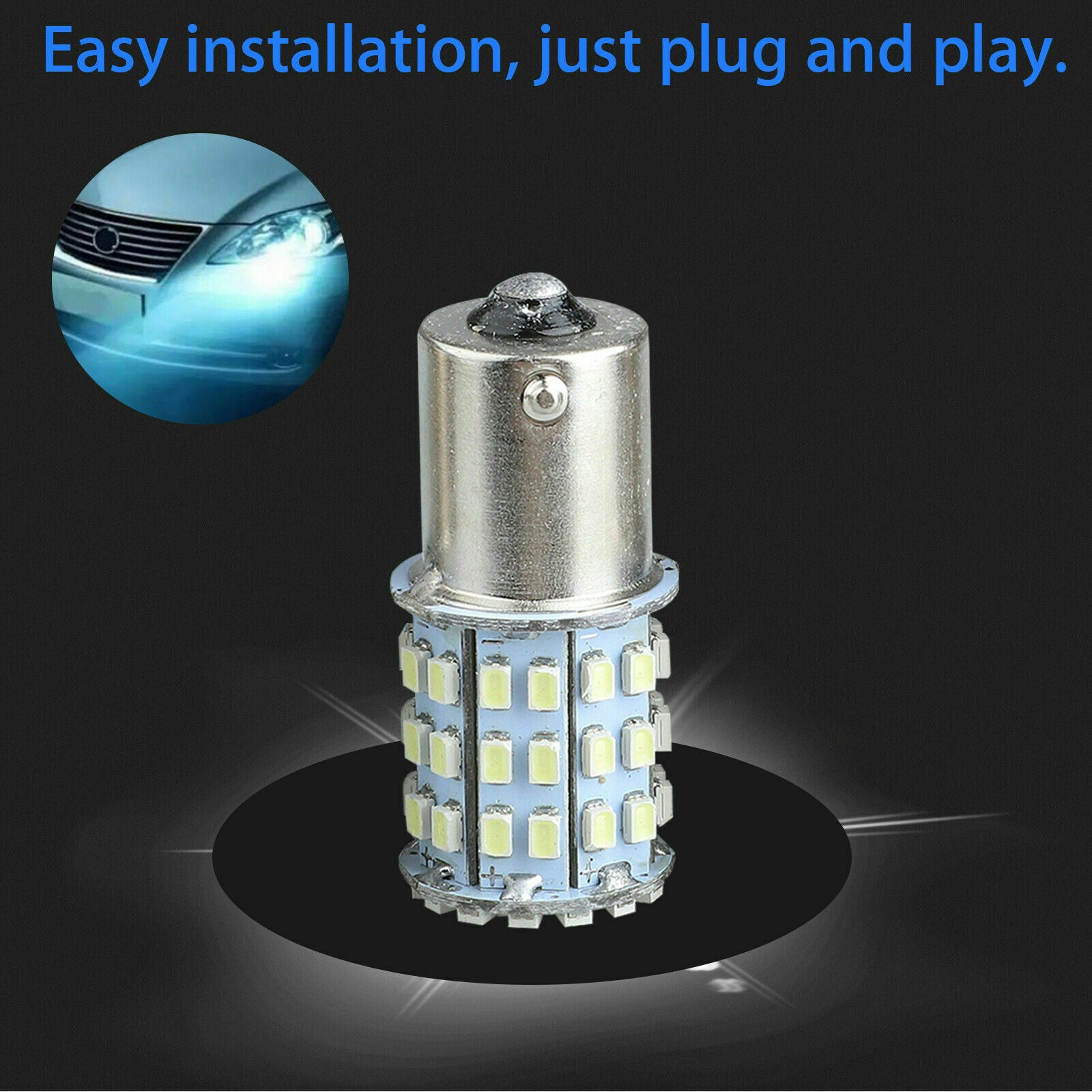 4Pcs Super White 64 SMD LED 1156 1141 1003 RV Camper Trailer Interior Light Bulb