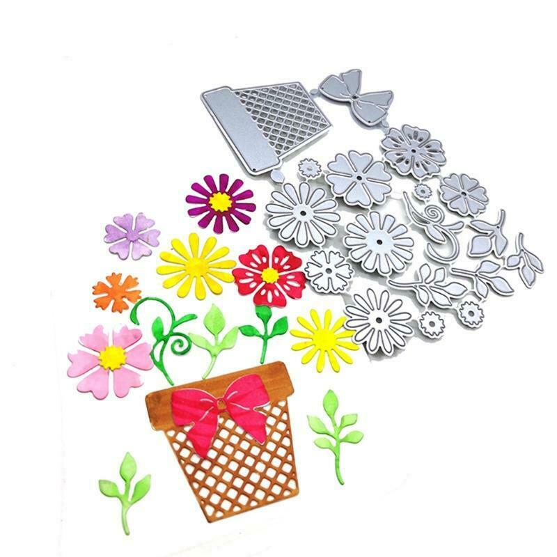 Flower Pot Metal Cutting Dies Stencil Scrapbooking DIY Album Stamp Paper Emboss