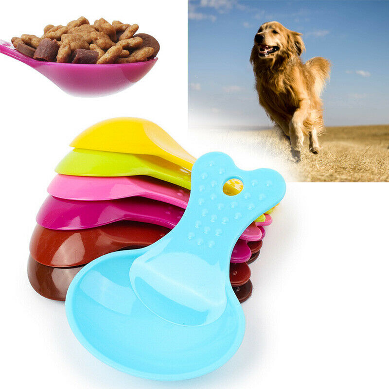 Pet Food Shovel Plastic Small Spoon Dog Scoop Feeder Scooper Tool Random Colour