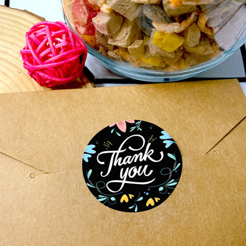 500Pcs/Roll Paper Adhesive Thank You Stickers Gift Bag Decorate Sticke.l8