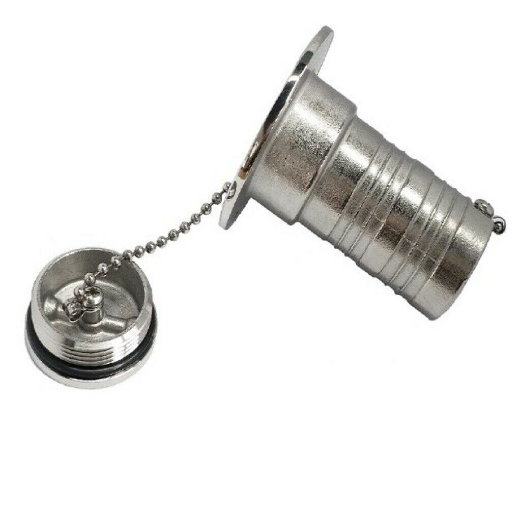 50mm Marine Boat Waste Fuel Tank Deck Fill Filler & Key Stainless Steel