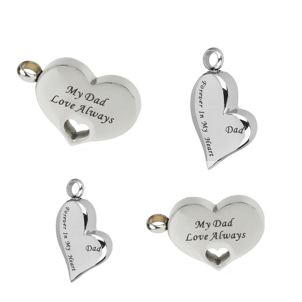 Heart Shape Cremation Keepsake Memorial Ash Urn Holder Pendant for Necklace