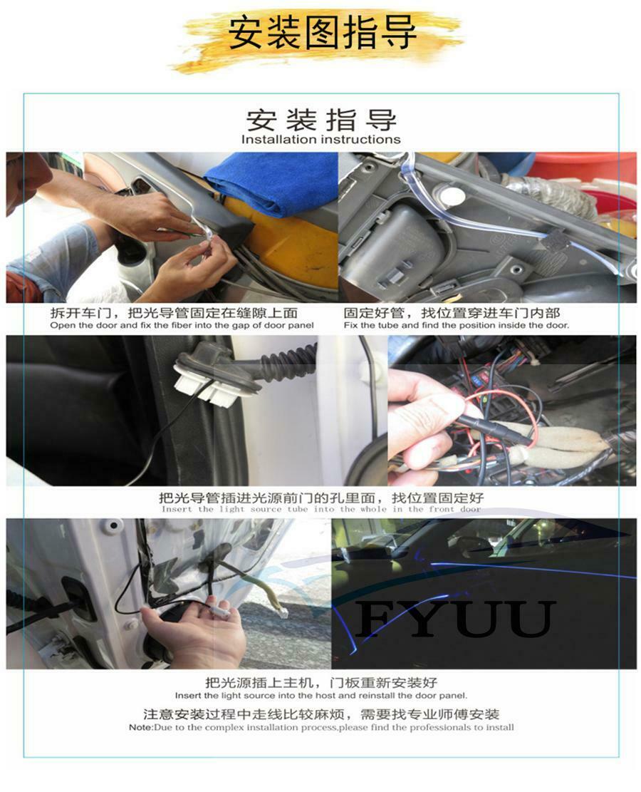 10Pcs NO Threading Ambient Light Car Atmosphere Light Lamp APP Control 64 Colors