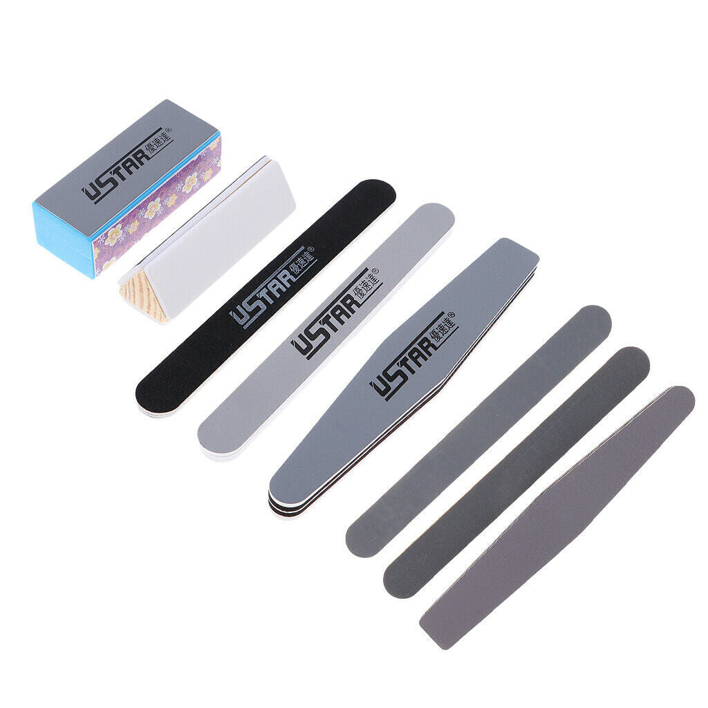 11 Pieces Sanding Grinding Emery Board Files Nail UV Gel Buffer Tools Set