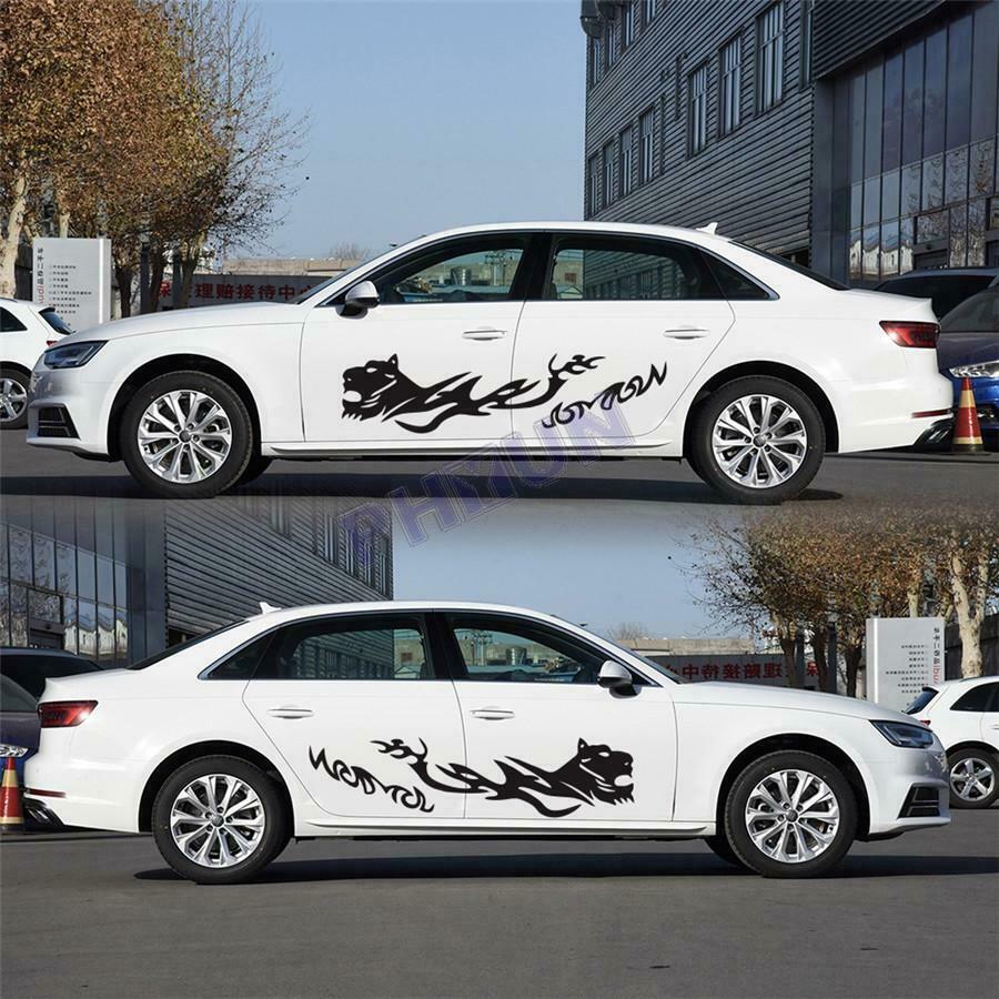 2 Car Body Stickers Decals Black Cheetah Style 68.9 "Ã— 16.9" SUV Truck Universal