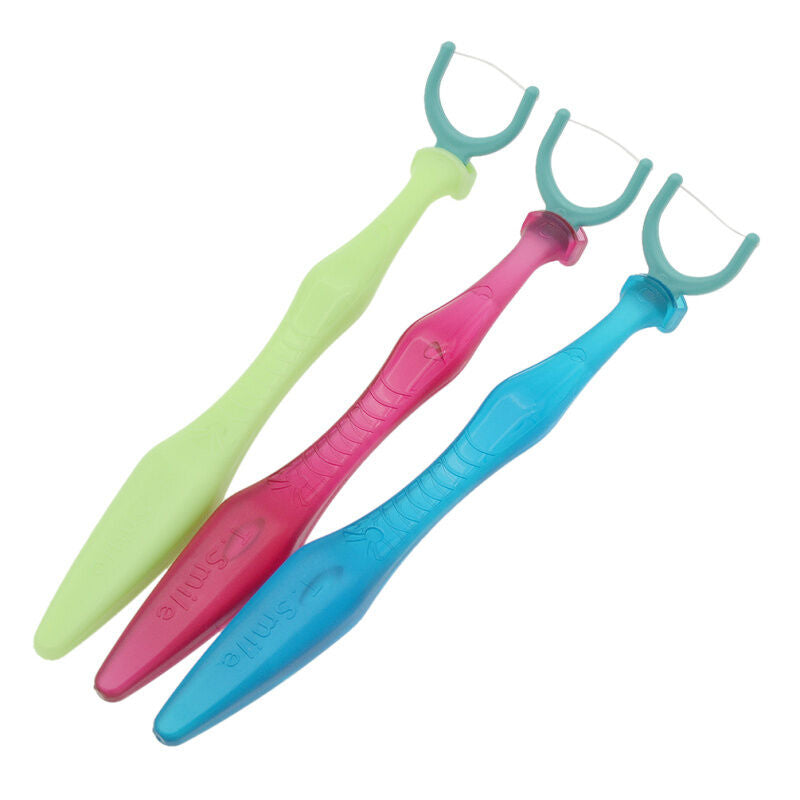 1 Set Disposable Dental Floss Heads With Handle Holder Tooth Oral Care Tools New