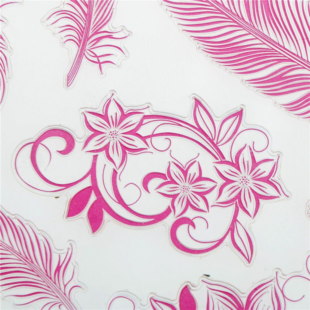 Beautiful Colorful Feather Shape Rubber Stamps Scrapbookings Photo Albums_JO Rf