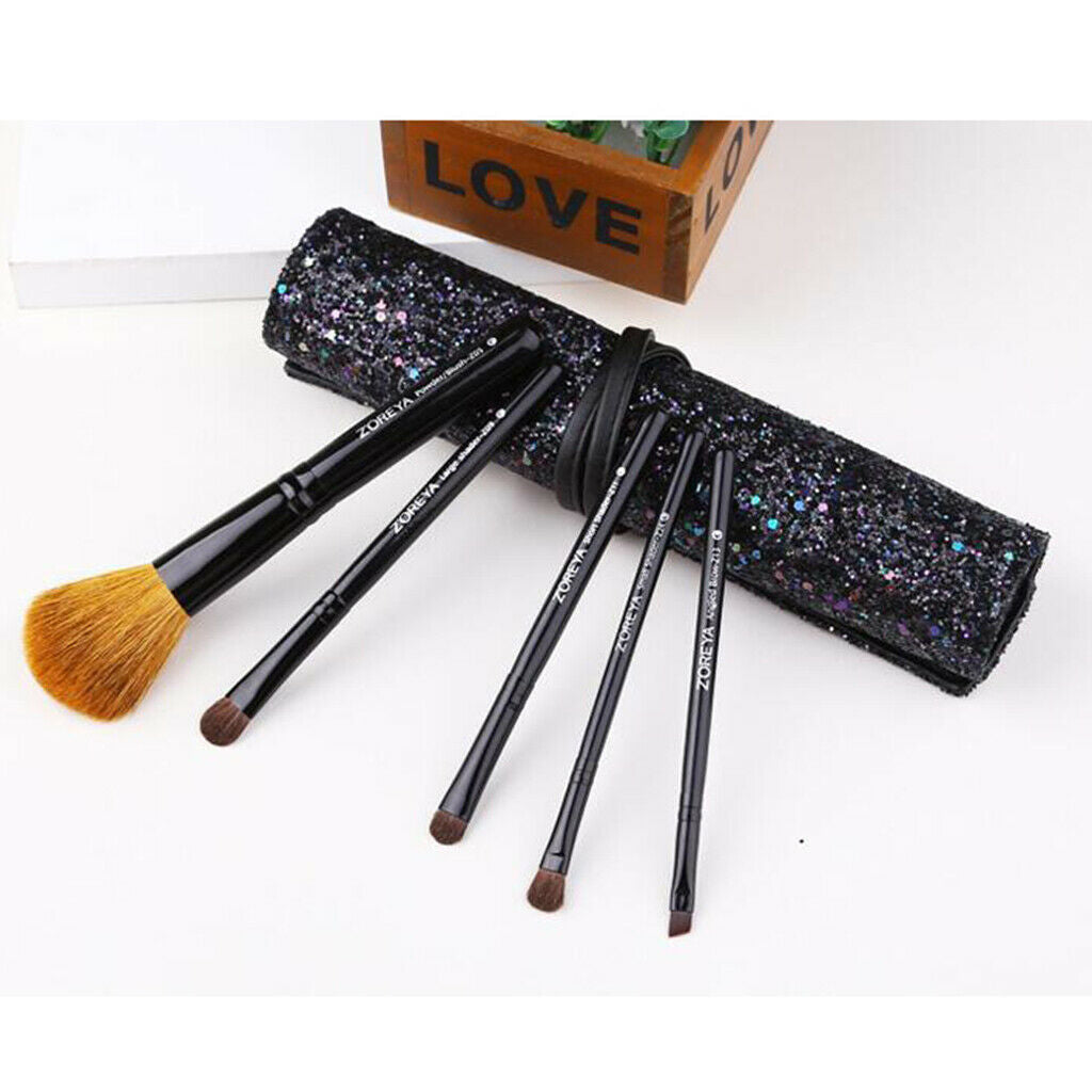 Makeup Beauty Brushes Powder Portable Wooden Handle Eyeliner Brush Black