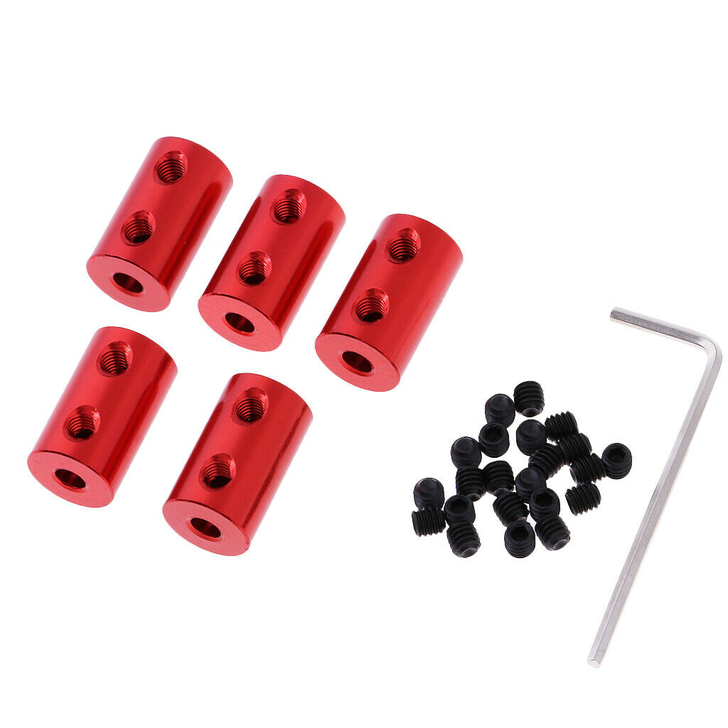 5 Pieces Motor Shaft Coupling Coupler with Wrench and Screw for RC Car 2-4mm