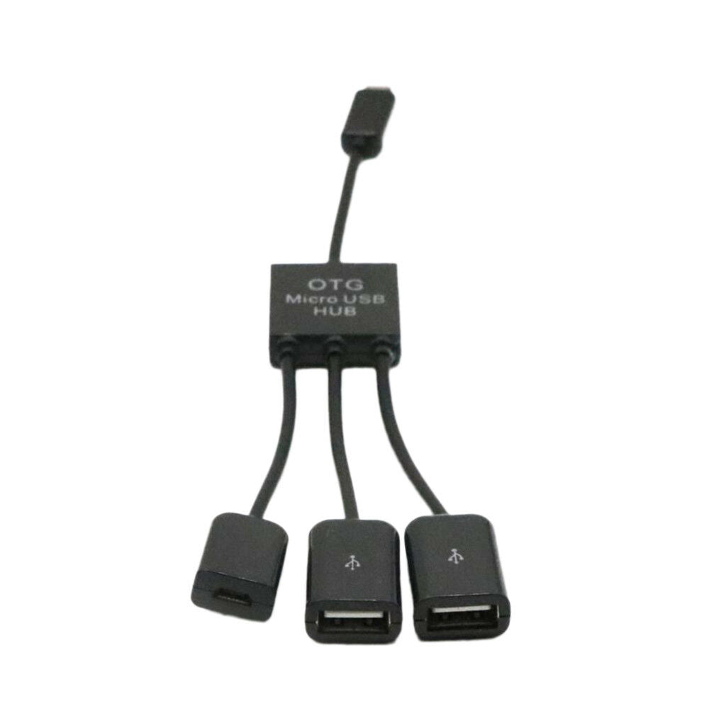 3in1 Micro USB HUB Male to Female and Double USB 2.0 Host OTG Cable Adapter