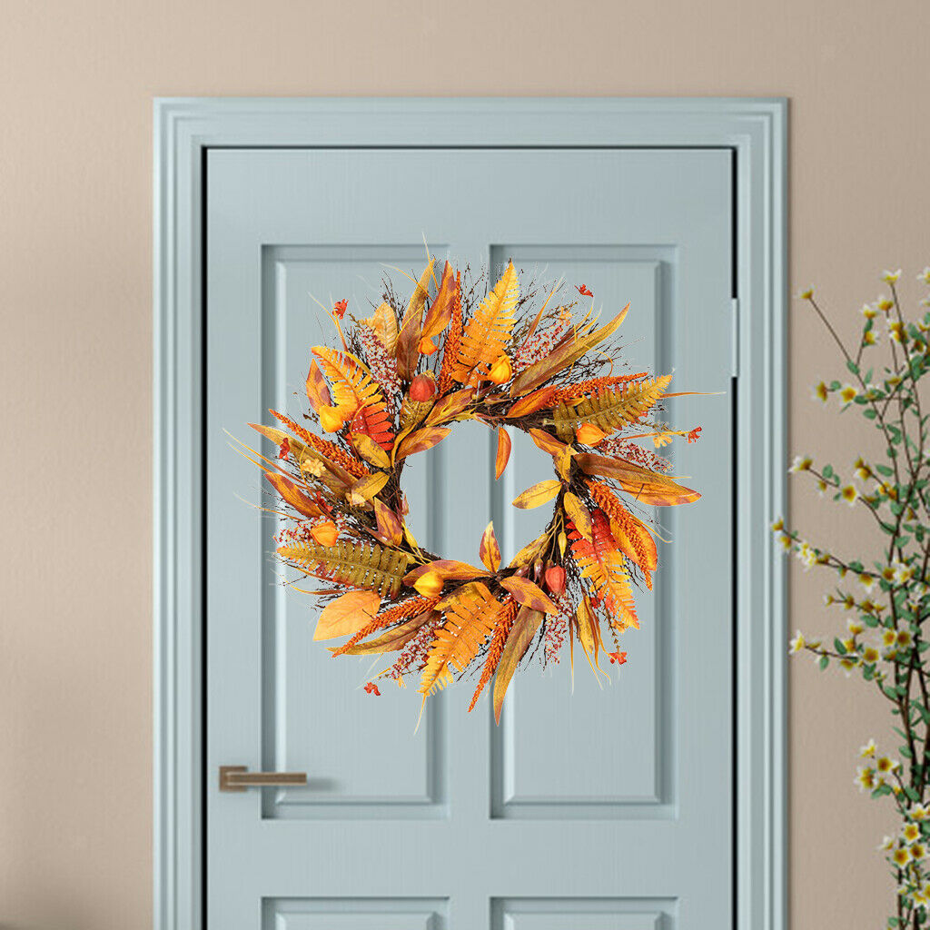 Fall Harvest Garland Artificial Grain Wreath 50cm Door Decor Thanksgiving