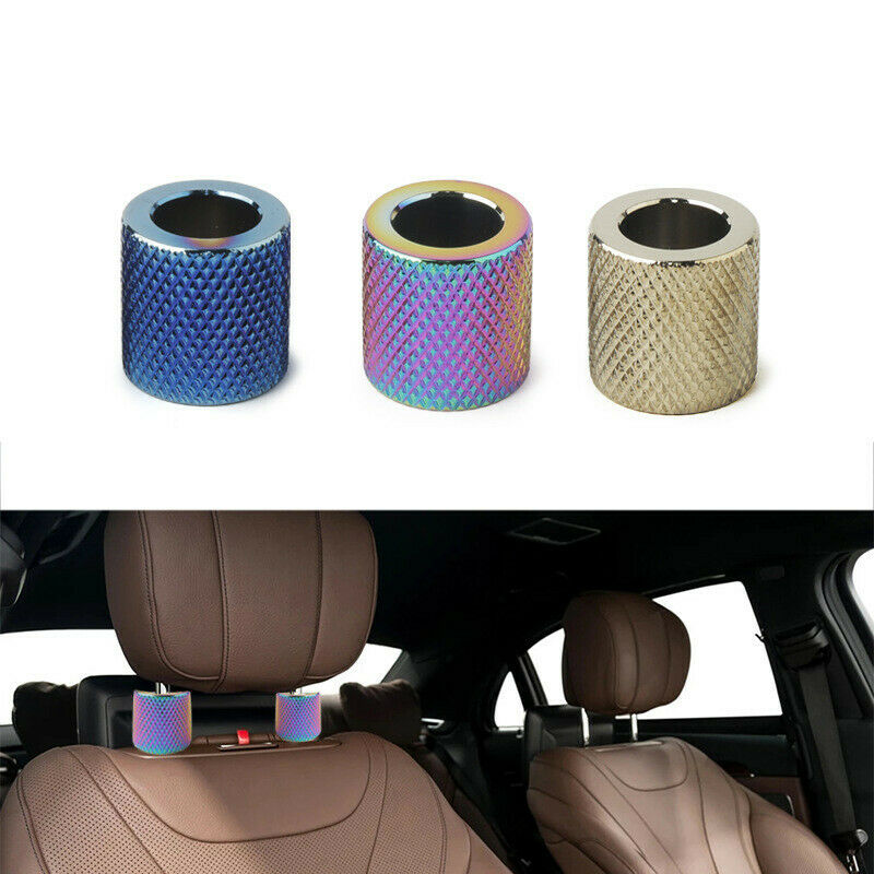 2Pcs Universal Diamond Bling Rhinestone Crystal Car Seat Headrest Collar Decor
