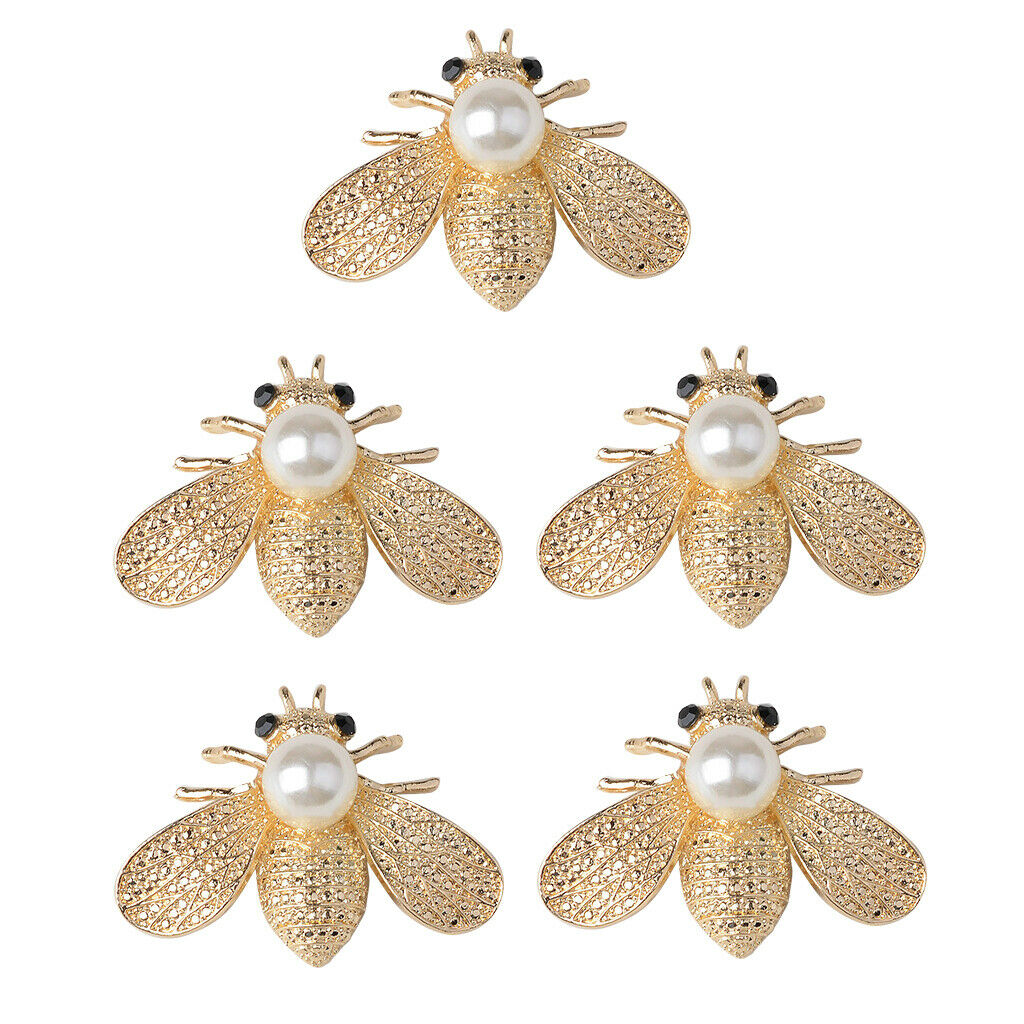 5 pcs bee-shaped alloy crystal bead flatback decorative ornaments
