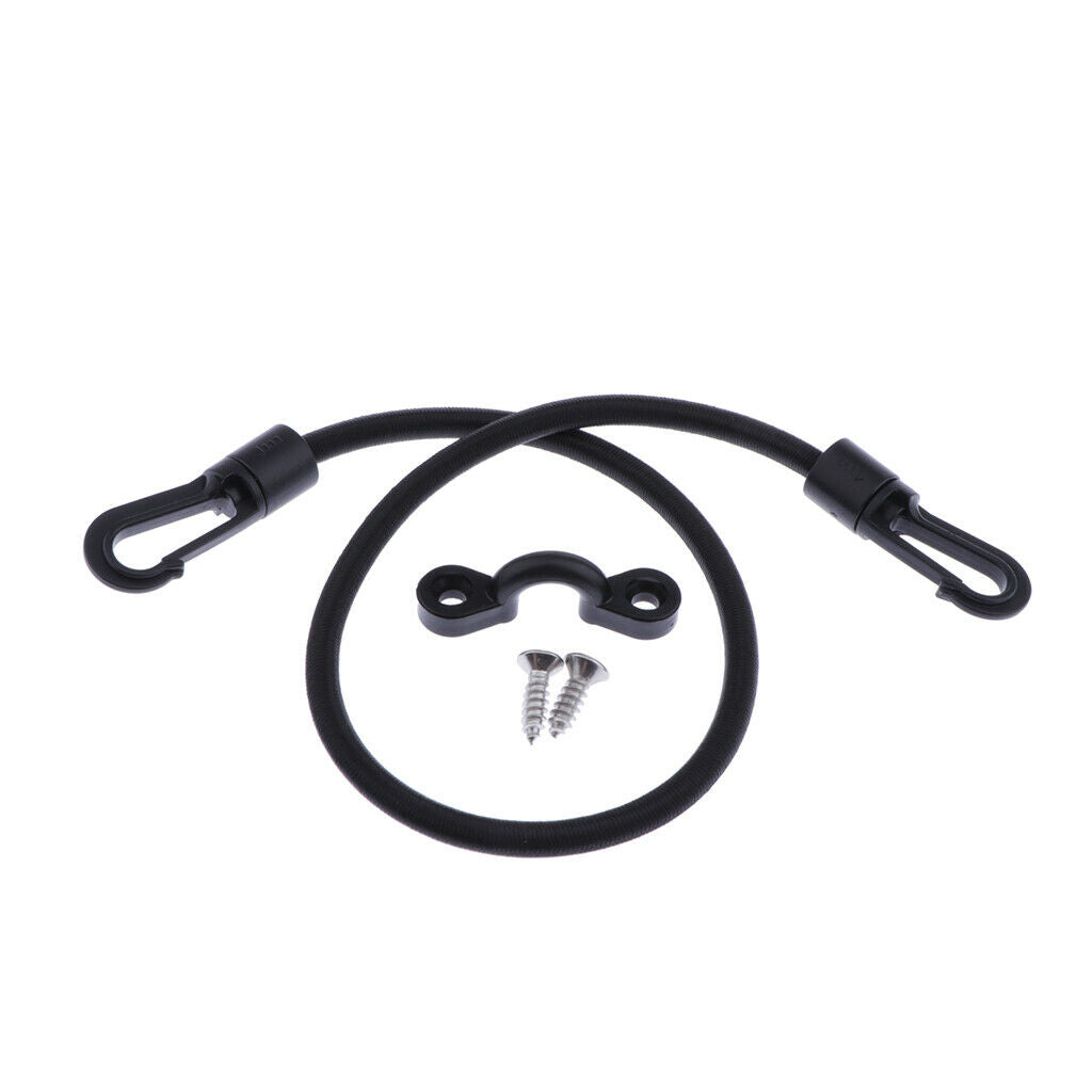 Kayak Bungee Cord Paddle Fishing Rod Holder with Double End Hook Accessories