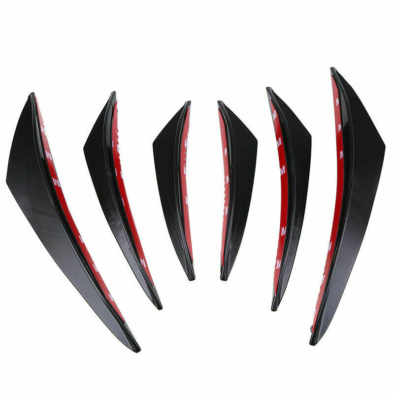 6Pcs Car Front Bumper Lip Splitter Fins Body Spoiler Canards Refit Gloss .l8