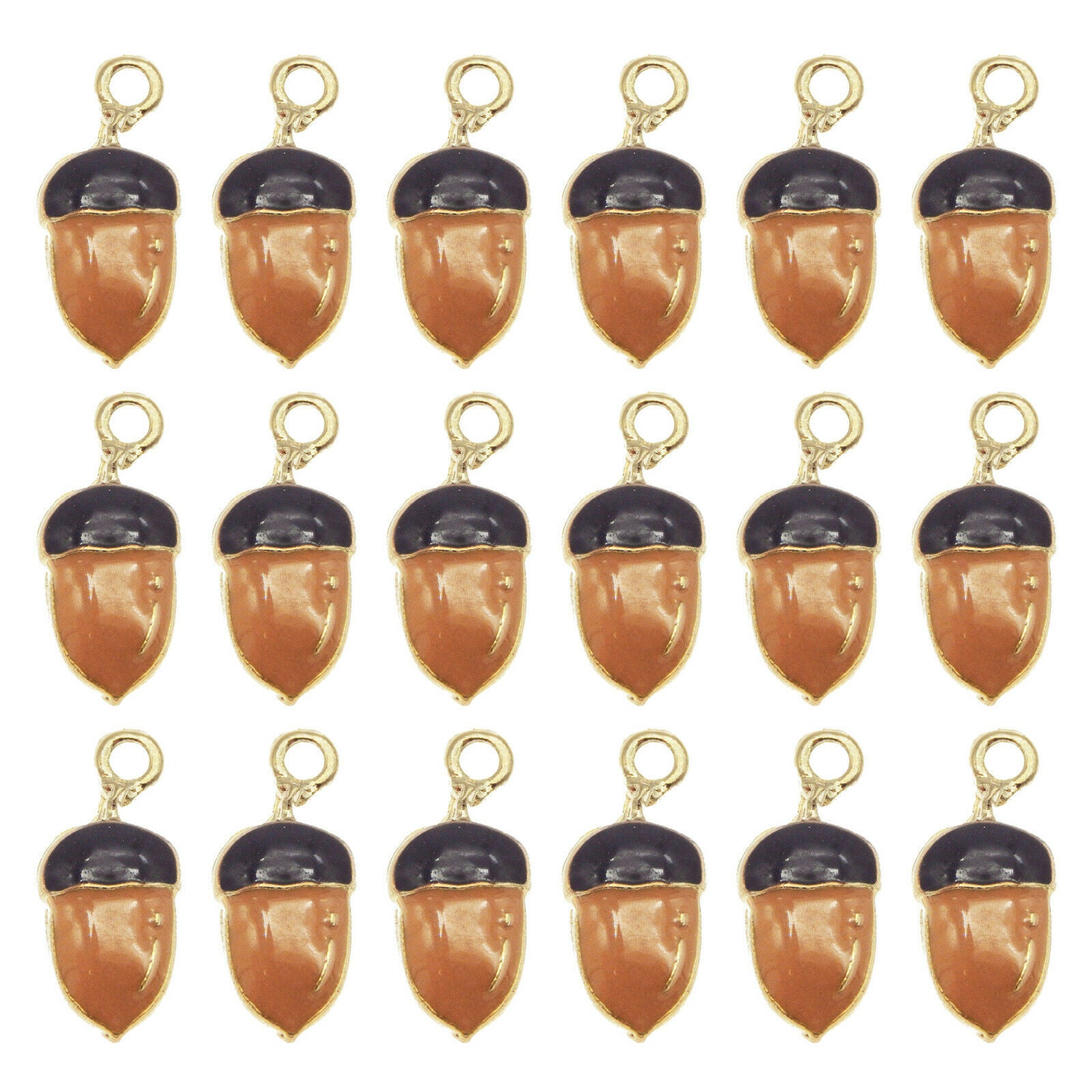 20PCS/Lot Enamel Colorful Alloy Nut Pine Cone 18x8mm Charms Pendant DIY Findings