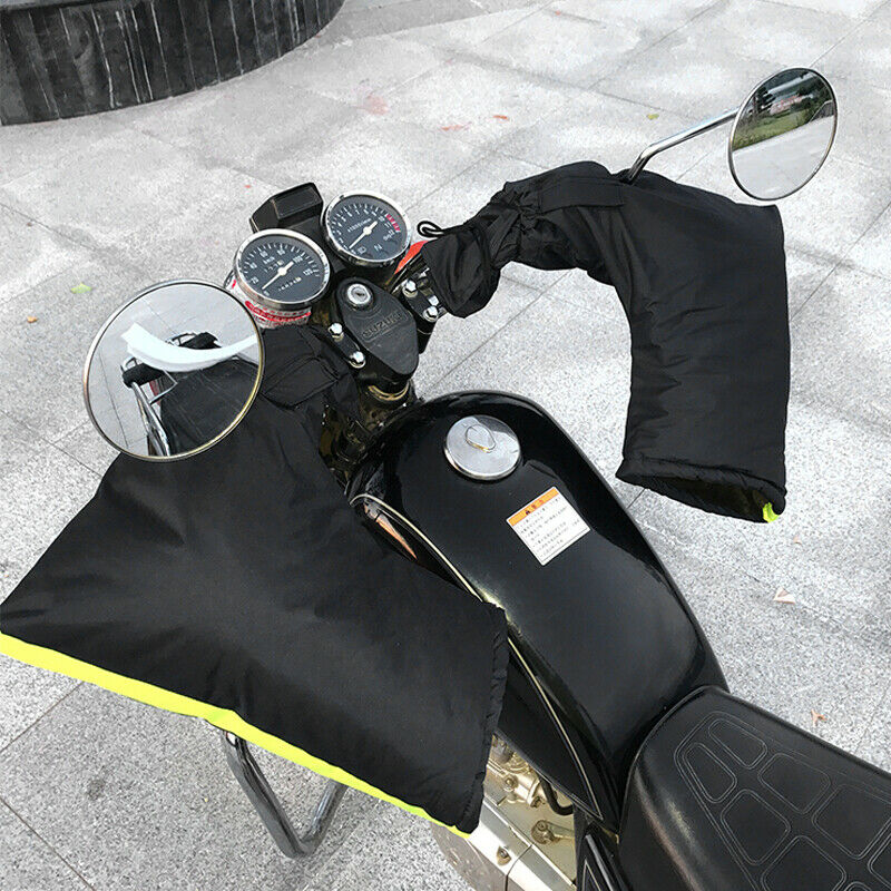 2PCS Motorcycle Bike Handlebar Gloves Hand Muffs Winter Thermal Warm Mitts Cover