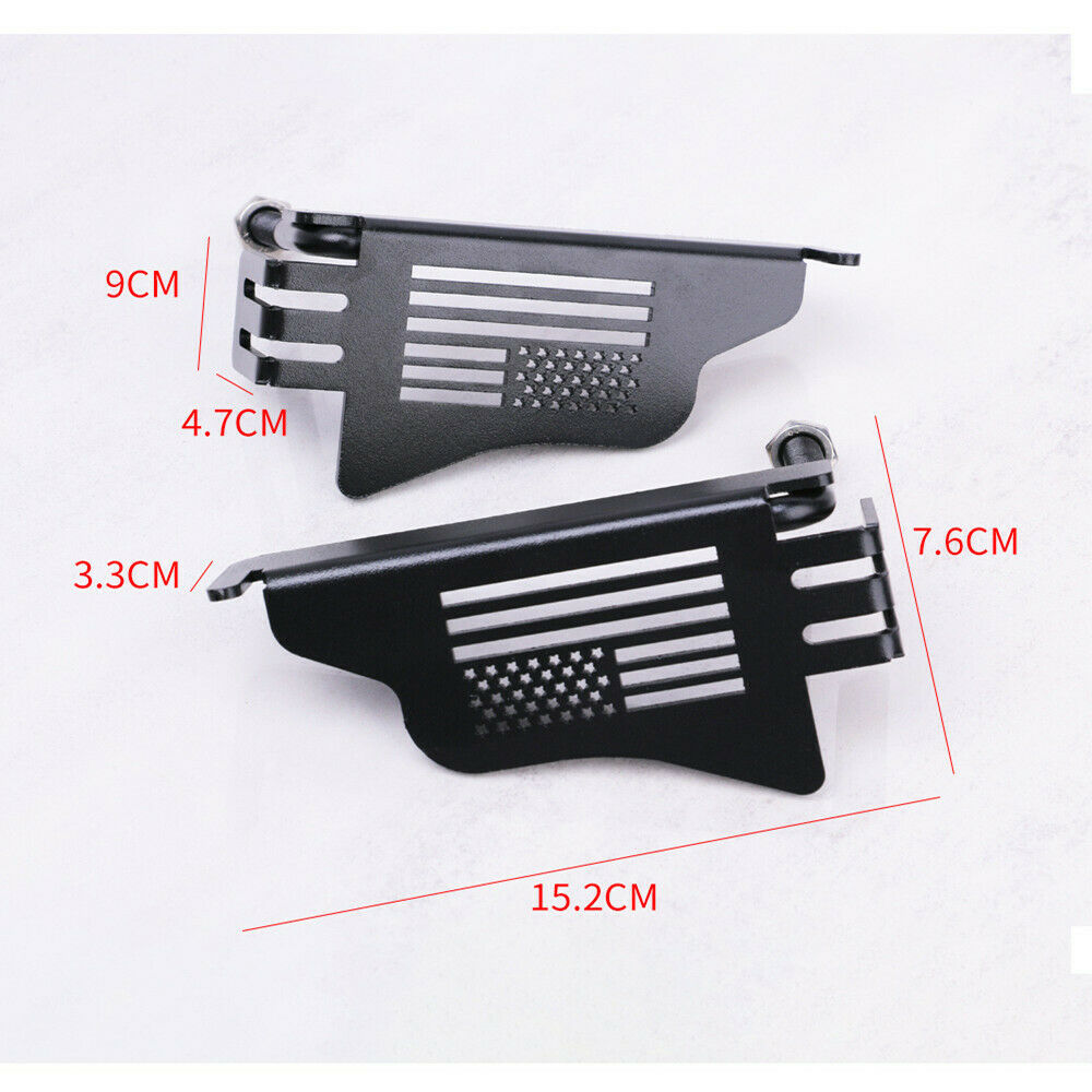 Flag Style Front Black Steel Foot Pegs Pedal for 2018-2021 Jeep Wrangler JL JLU