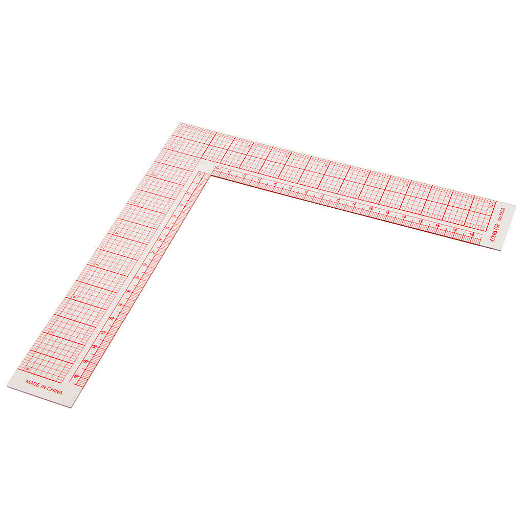 Plastic L-Square Ruler Inch and Metric Ruler Garment Pattern Ruler Craft
