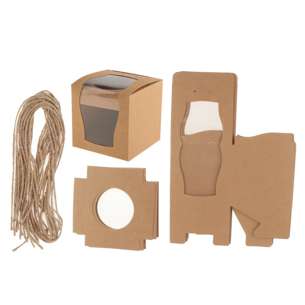 24 Pieces Kraft Paper Cake Cupcake Box Bakery Wedding Favor Gift  Brown