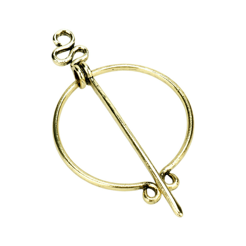 2Pcs Retro Viking Brooch Penannular Shawl Coat Fibula Pin Clasp Fastener