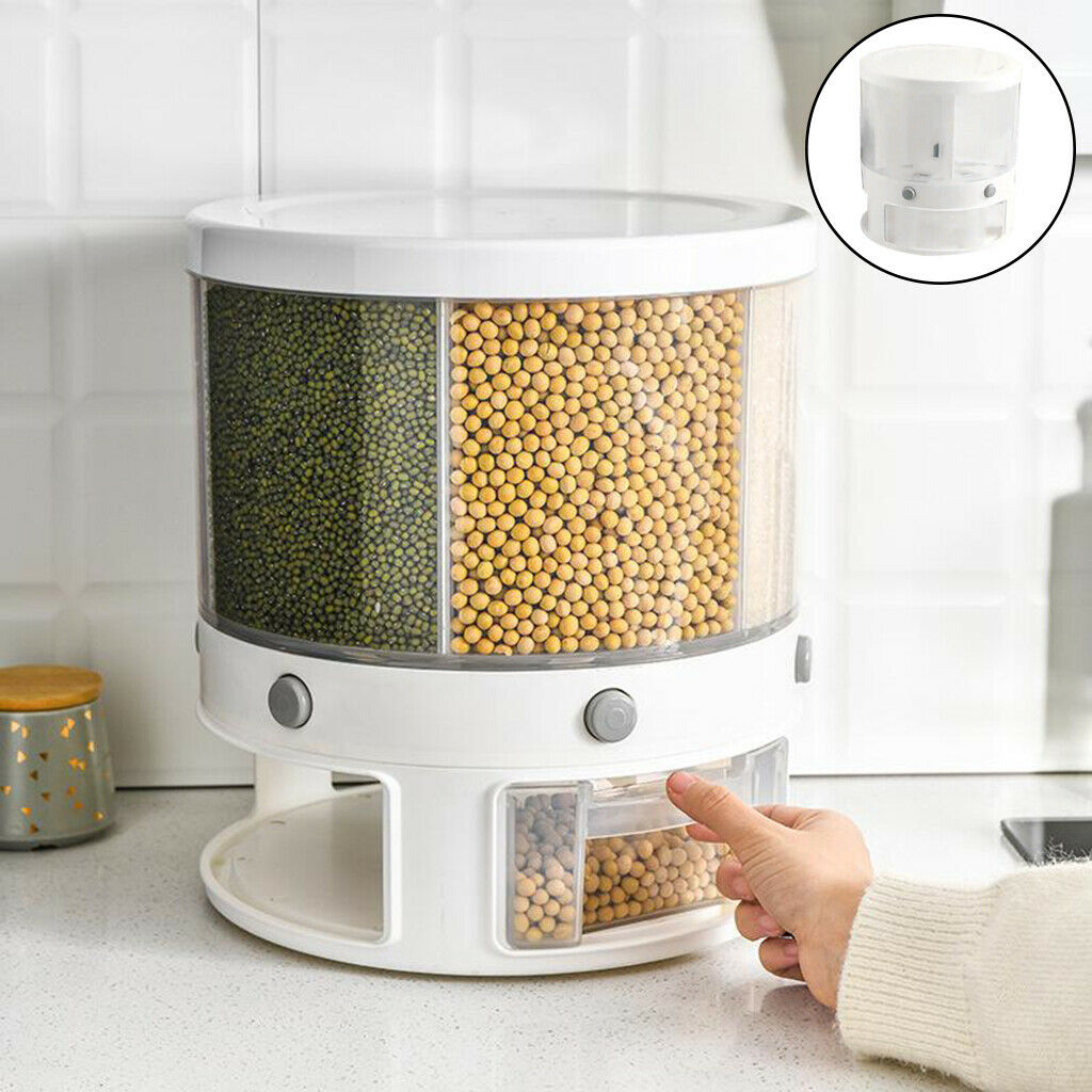 Kitchen Rotating Grain Storage Container Dry Goods Tank for Rice Beans Sugar
