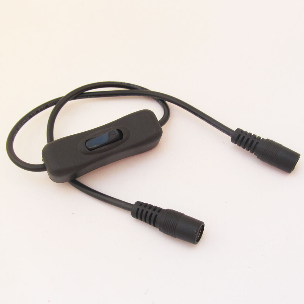 10pcs 50cm 5.5x2.1mm 5521 Female to Female DC Power Cable With On/Off Switch