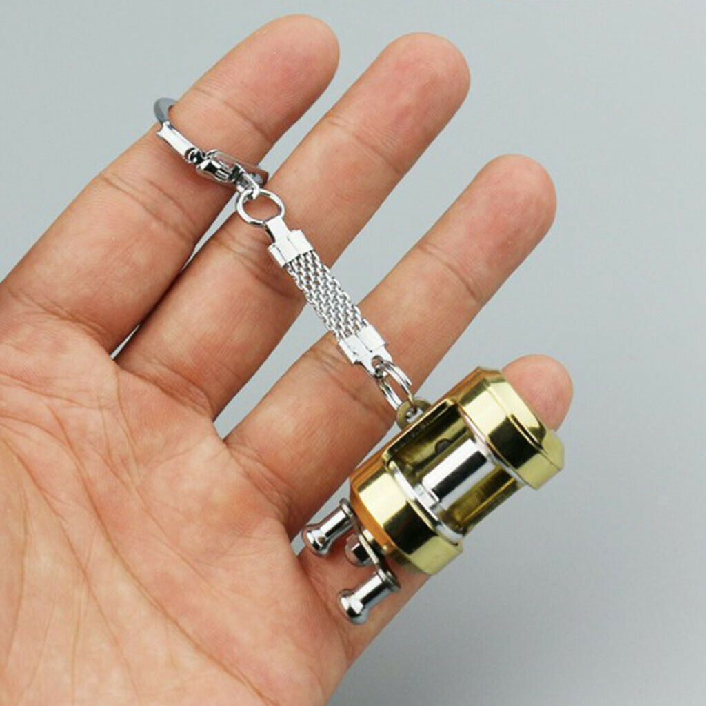 Mini Alloy Trolling Reel Key Chain Key Holder Diameter 0.8'' Line Keychain