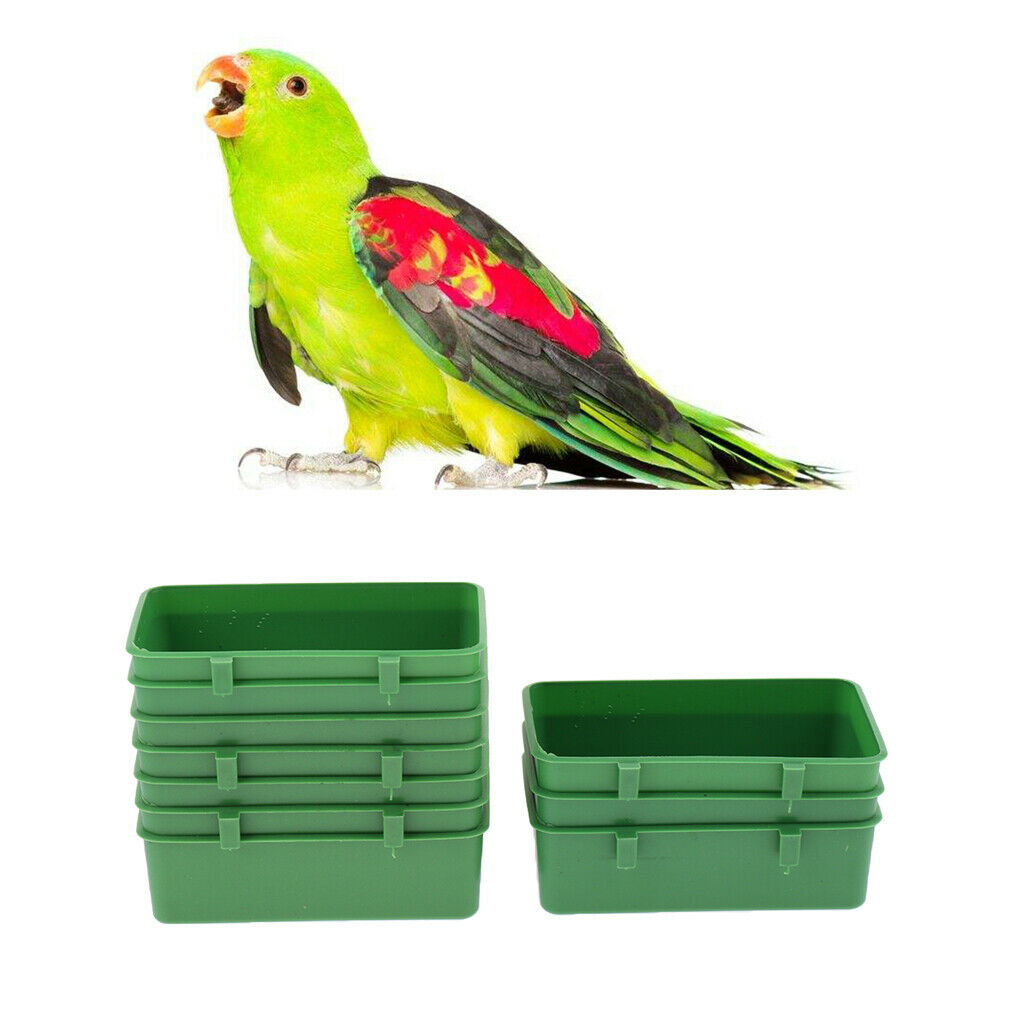 10 Pcs Parrots Food Water Drinking Bowls Bird Hanging Cups Pigeons Cage Feeder