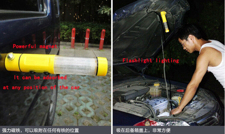 Car Safety life saving Hammer Auto tool With Warnin Flashlight Multi Function