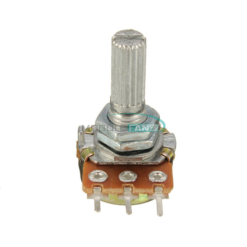 5PCS B5K 5K Ohm Knurled Shaft Linear Rotary Taper Potentiometer