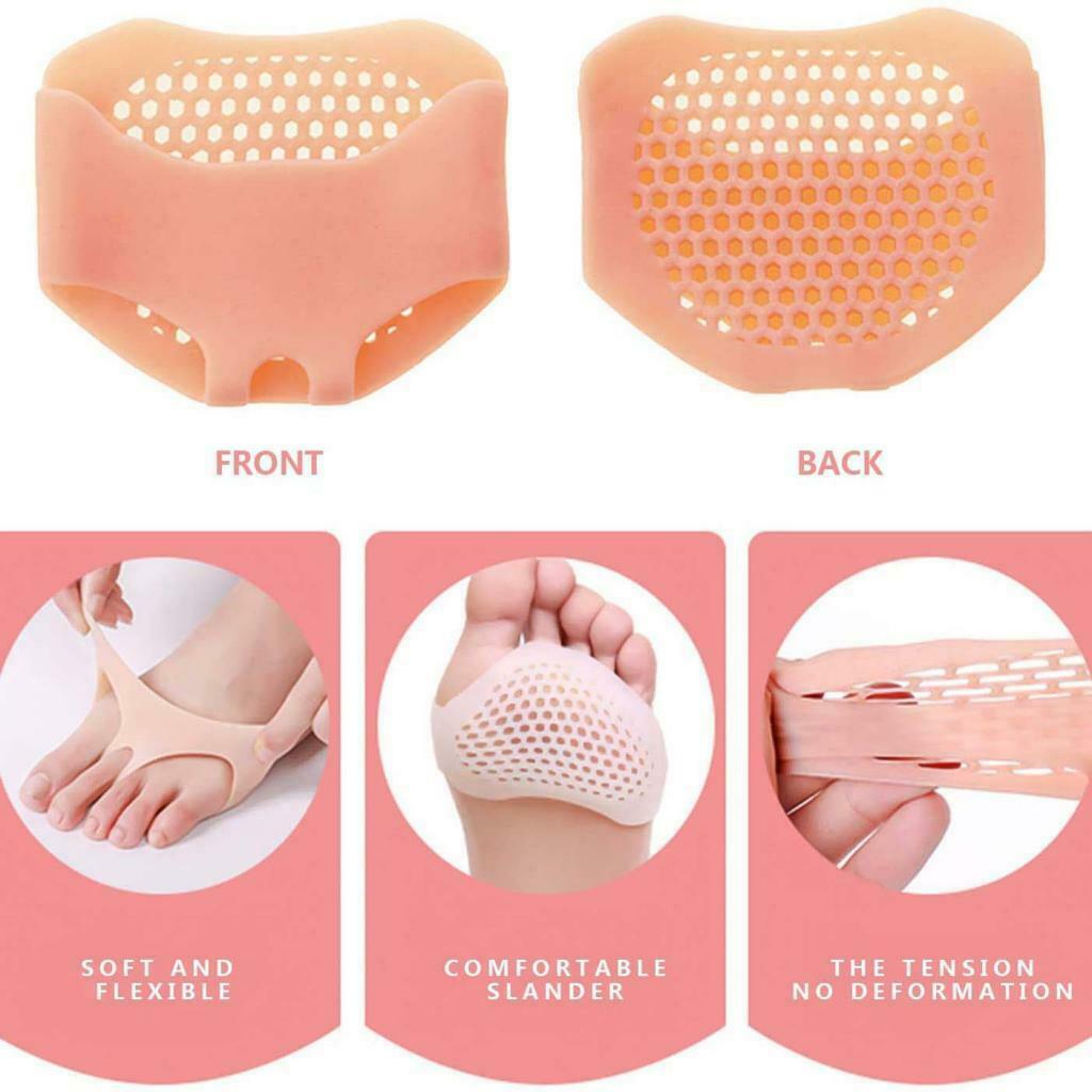 6 Pairs Silicone Honeycomb Forefoot Pads Metatarsal Pads Foot Cushion Insole