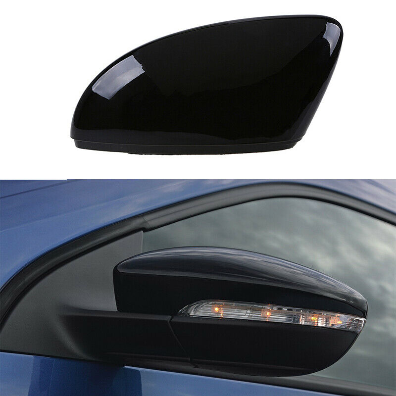 Left Wing Door Side Rearview Mirror Cover Cap Black Fit For VW Beetle 2012-2018