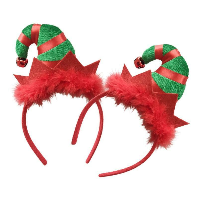 Christmas Elf Hair Bands Feather Elf Hat Headband Novelty Holiday Party Favor