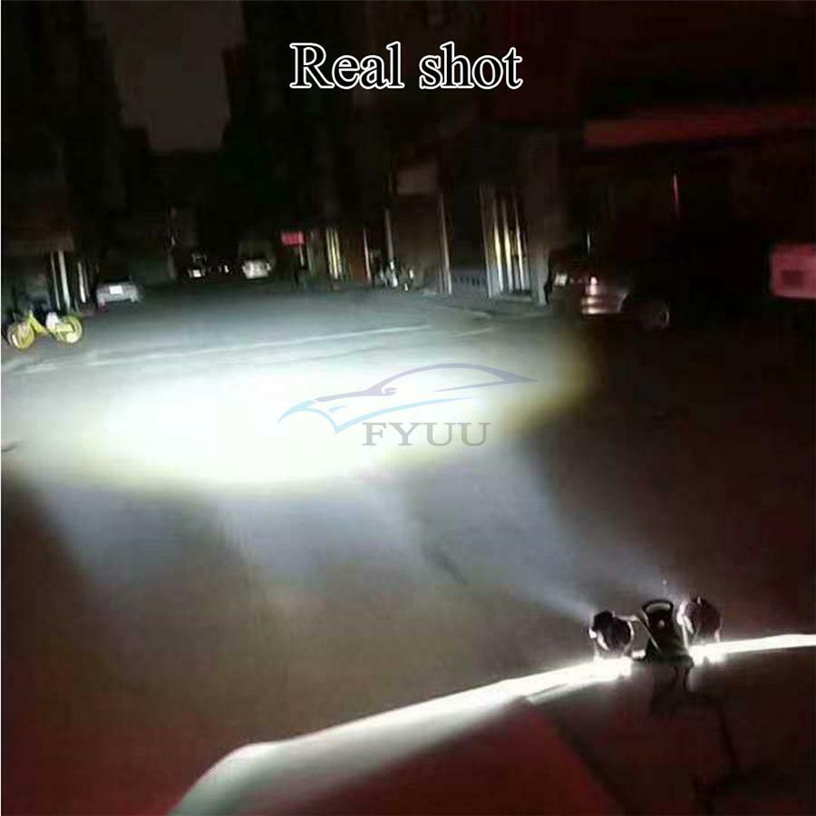 1PC 6000K White Motorcycle Type Three LED Driving Fog Light Waterproof Universal