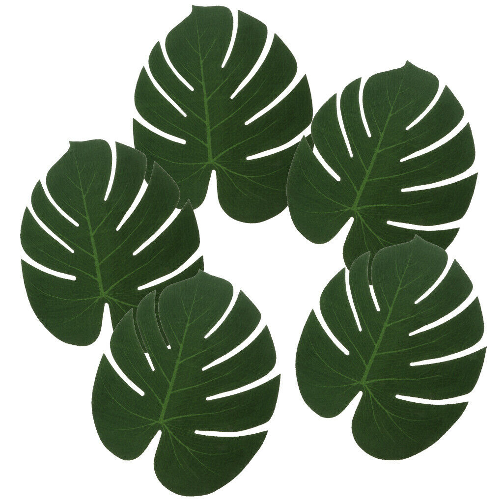 5x Large Artificial Leaf Faux Palm Leaves Table Placemat Dining Mat Pad