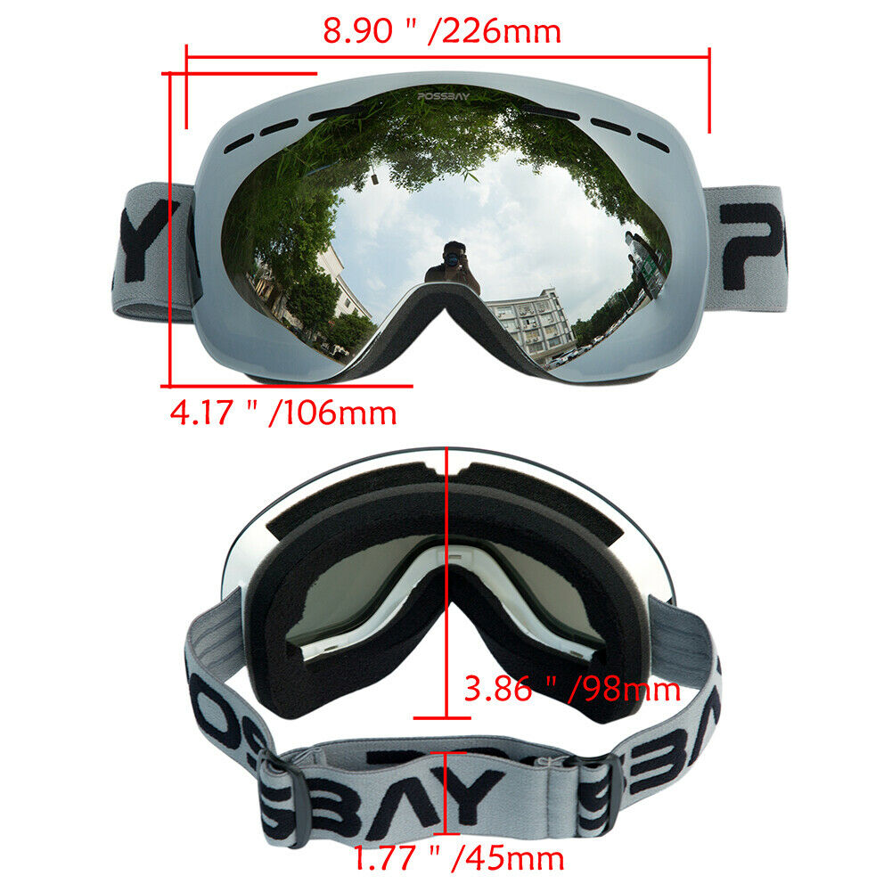 Snowboard Ski Sport Snowmobile Winter Goggles Sunglasses Eyewear Gray Chrome