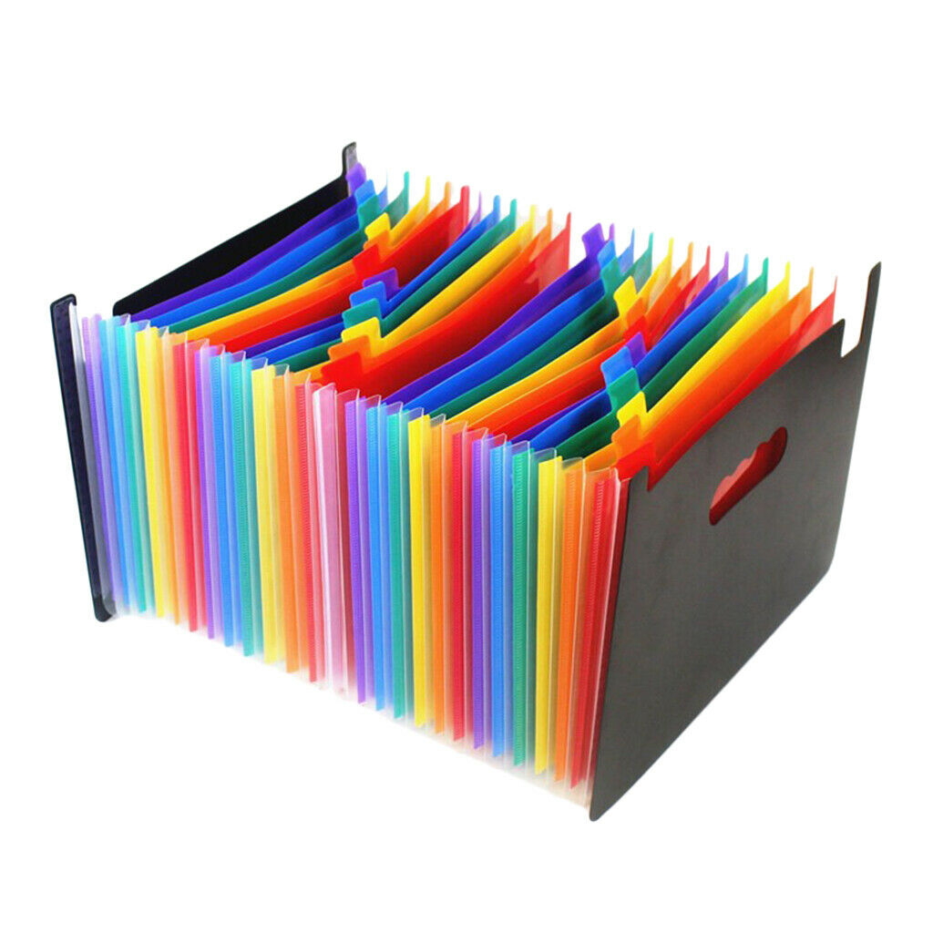 13 Pockets Expanding Files Folder Stand Box A4 Document Organizer Portable