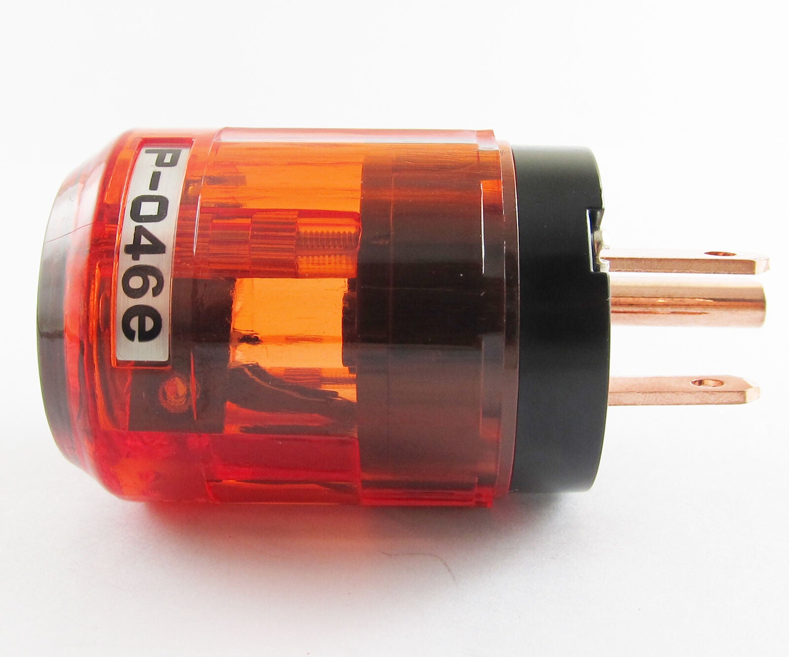 1pc Pure Copper P-046E 3pin US Power Male Plug IEC Connector for Audio Clear Red