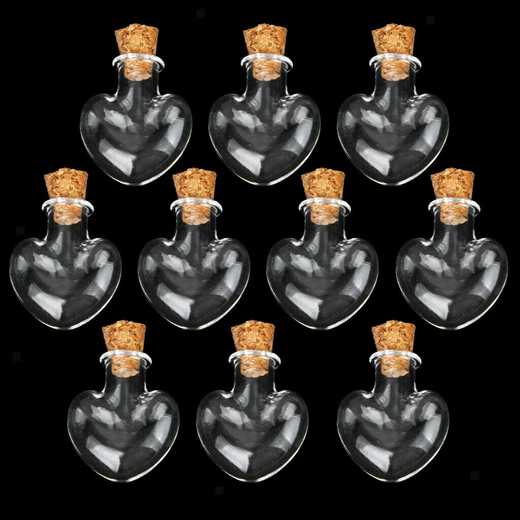 Lot of 30, Mini Glass Empty Bottle Vial Jar with Cork Stopper Pendant DIY