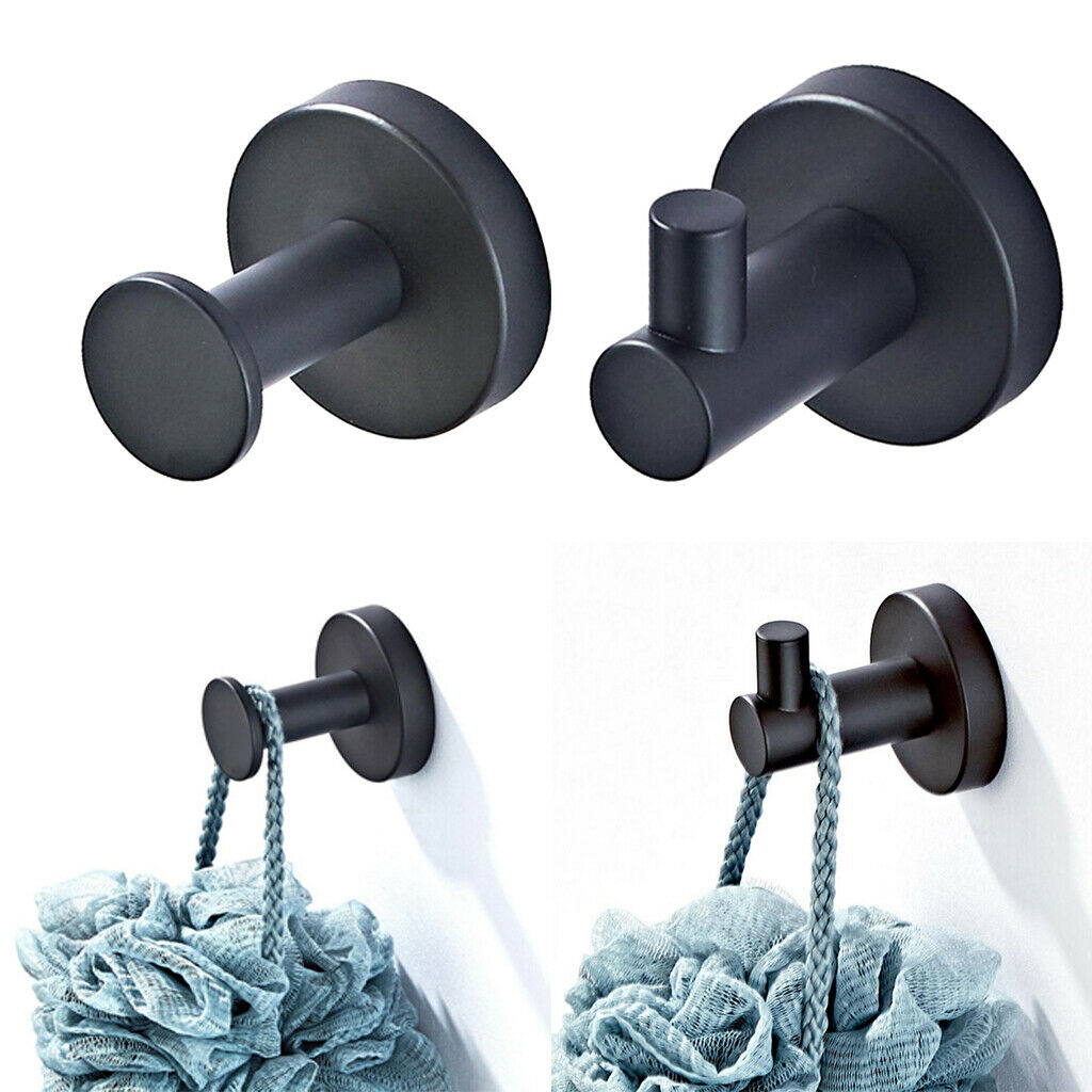 2 Pieces Bathroom Towel Hook Home Hotel Wall Mounted Coat Hat Jacket Hanger